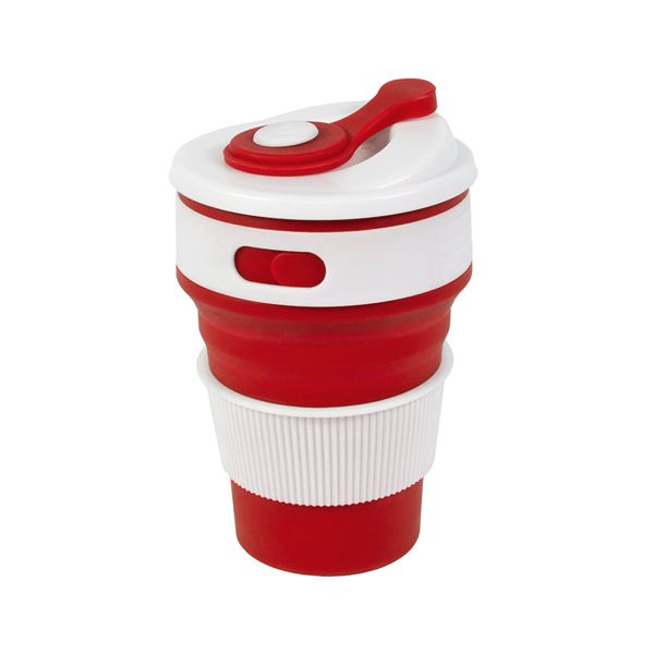 Купить Стакан складной BUTTON; 350 мл, силикон, красный Стакан складной BUTTON; 350 мл, силикон, красный