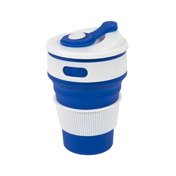 Купить Стакан складной BUTTON; 350 мл, силикон, синий Стакан складной BUTTON; 350 мл, силикон, синий