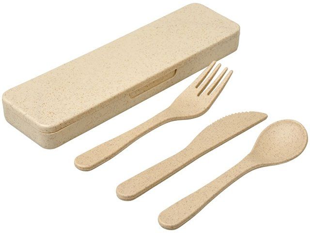 Купить Набор столовых приборов Bamberg из бамбукового волокна, бежевый Набор столовых приборов Bamberg из бамбукового волокна, бежевый
