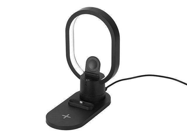Купить Беспроводная зарядная станция 4-в-1 "Portal" c лампой, 15 Вт, черный Беспроводная зарядная станция 4-в-1 "Portal" c лампой, 15 Вт, черный