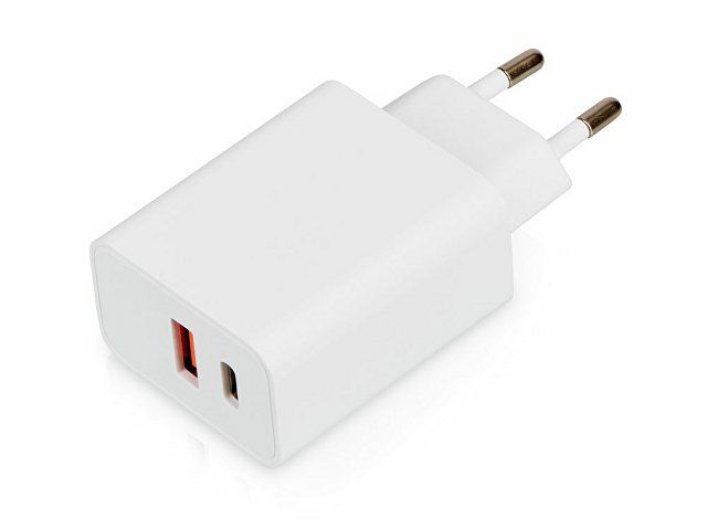 Купить Сетевое зарядное устройство c выходами USB-A и USB-C «Recharger Pro», быстрая зарядка QC/PD, 30 Вт, белый Сетевое зарядное устройство c выходами USB-A и USB-C «Recharger Pro», быстрая зарядка QC/PD, 30 Вт, белый