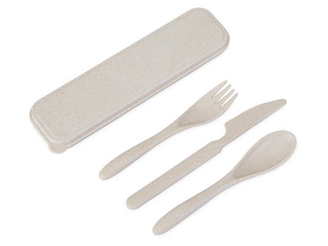 Купить Набор столовых приборов Ron из бамбукового волокна, бежевый Набор столовых приборов Ron из бамбукового волокна, бежевый