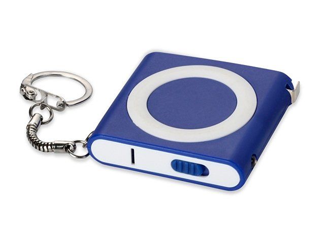 Купить Брелок-рулетка с фонариком. 1 м., синий/белый Брелок-рулетка с фонариком. 1 м., синий/белый