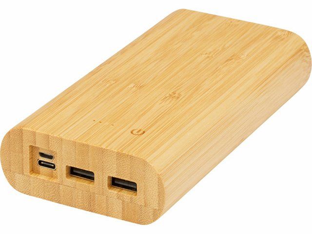 Купить Портативное зарядное устройство Tulda из бамбука, 20 000 мАч, натуральный Портативное зарядное устройство Tulda из бамбука, 20 000 мАч, натуральный