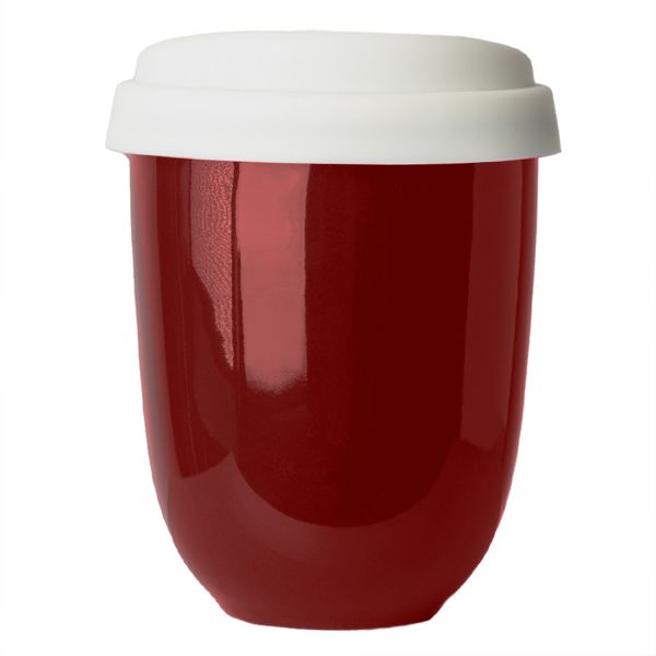 Купить Стакан CAPSULA с крышкой, красный с белым, 250мл, D=8,8см,H=10,5см, тонкая керамика Стакан CAPSULA с крышкой, красный с белым, 250мл, D=8,8см,H=10,5см, тонкая керамика