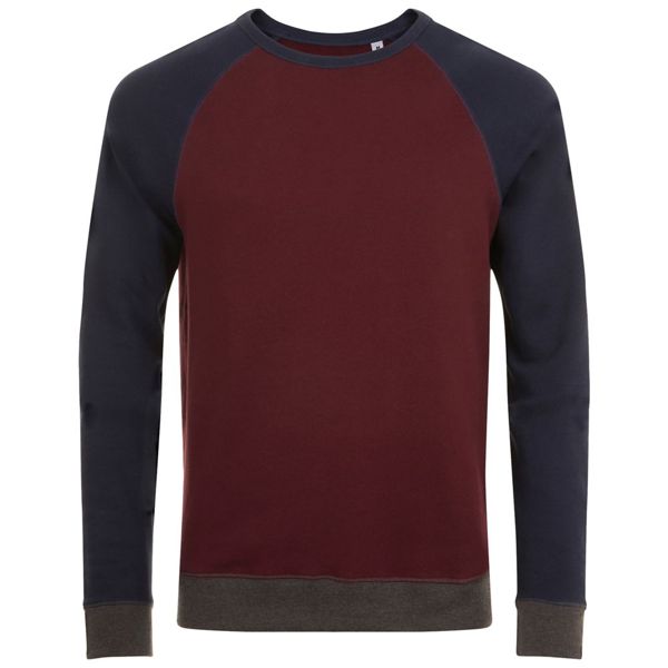 Купить Толстовка унисекс Sandro, бордовая с темно-синим Толстовка унисекс Sandro, бордовая с темно-синим