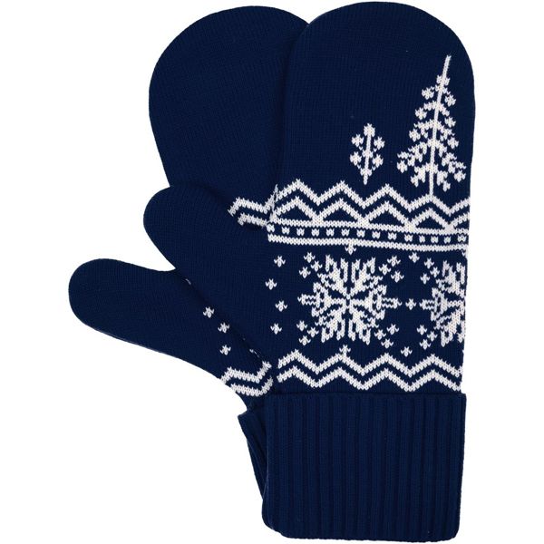 Купить Варежки Elnik, синие с молочно-белым Варежки Elnik, синие с молочно-белым