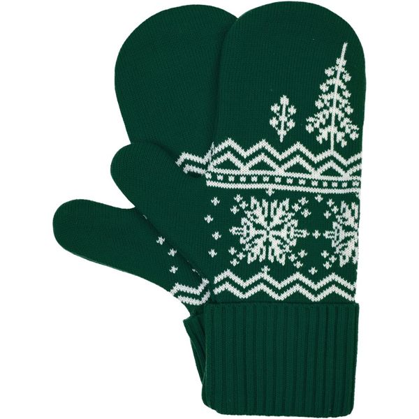 Купить Варежки Elnik, зеленые с молочно-белым Варежки Elnik, зеленые с молочно-белым