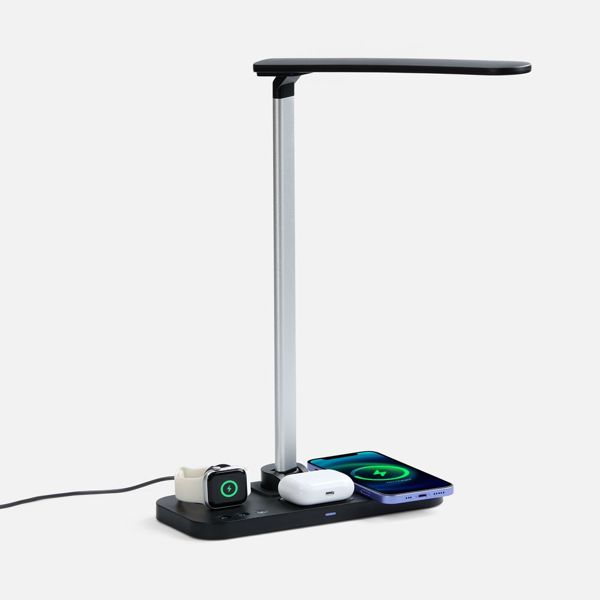 Купить Настольная лампа с беспроводной зарядкой Power Light, черная Настольная лампа с беспроводной зарядкой Power Light, черная
