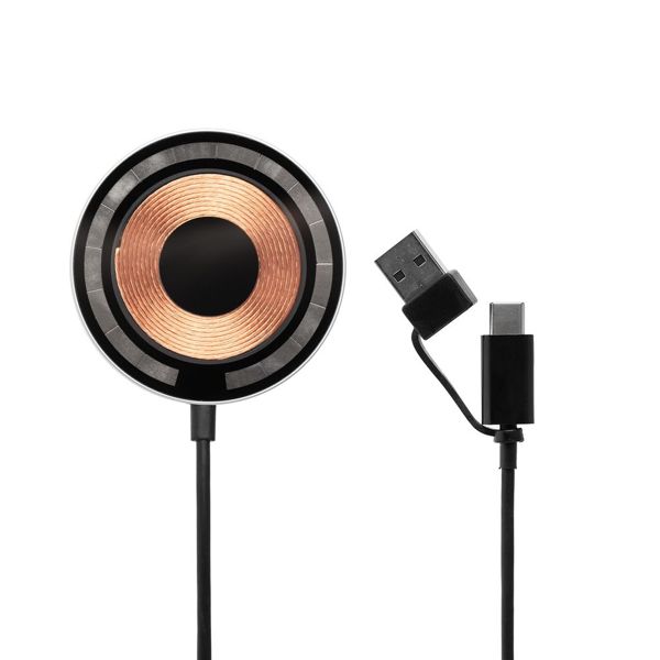 Купить Магнитное зарядное устройство Cooper Rond, 15 Вт, серебристое Магнитное зарядное устройство Cooper Rond, 15 Вт, серебристое