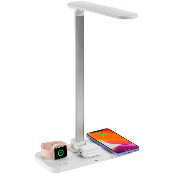 Купить Настольная лампа с беспроводной зарядкой Power Light, белая Настольная лампа с беспроводной зарядкой Power Light, белая