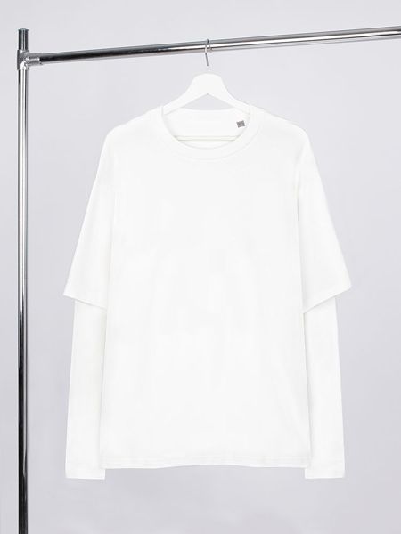 Купить Футболка оверсайз с двойным рукавом Kosmos, молочно-белая Футболка оверсайз с двойным рукавом Kosmos, молочно-белая