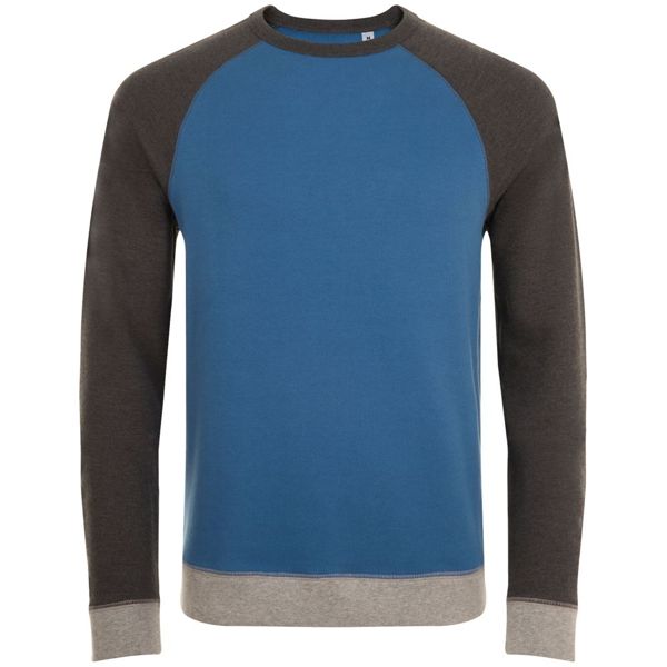 Купить Толстовка унисекс Sandro, синяя с черным меланжем Толстовка унисекс Sandro, синяя с черным меланжем