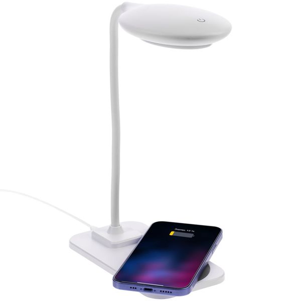 Купить Настольная лампа с беспроводной зарядкой Modicum, белая Настольная лампа с беспроводной зарядкой Modicum, белая