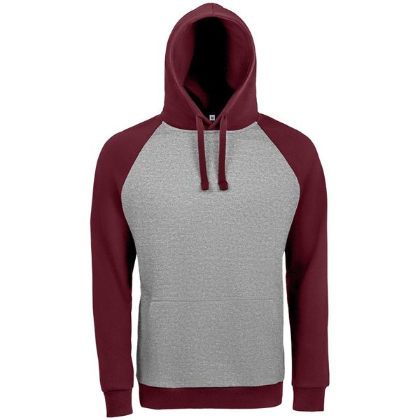 Купить Толстовка унисекс Seattle, серый меланж с бордовым Толстовка унисекс Seattle, серый меланж с бордовым